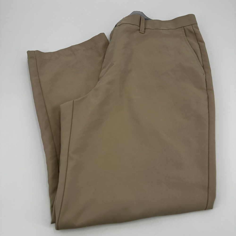 Callaway Mens Khaki‎ Polyester Dress Pants Size 38x30 Flat Front Casual Business